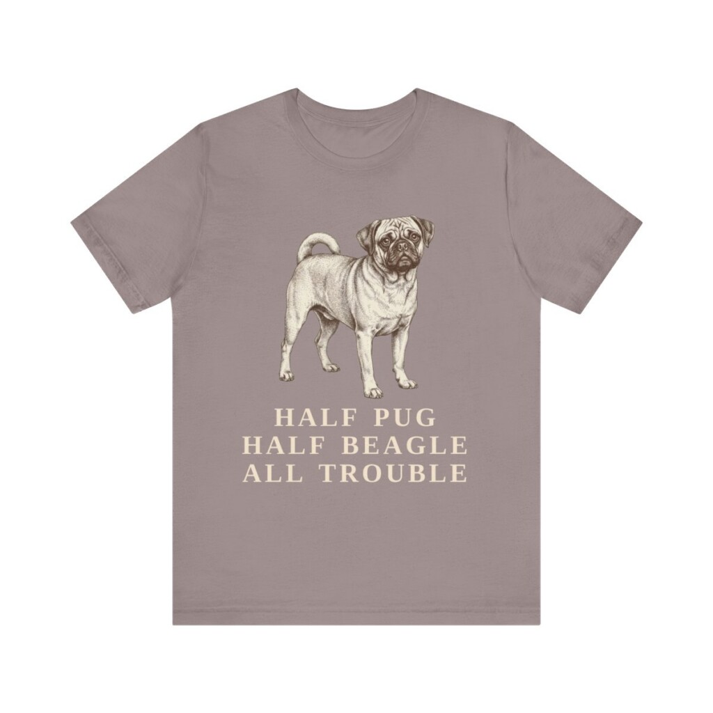 Puggle Humor Shirt, Vintage Dog Sketch Tee, Dog Humor Gift