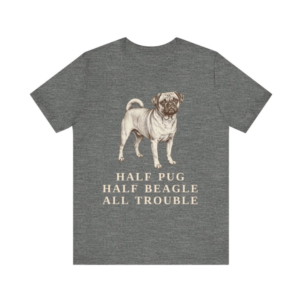 Puggle Humor Shirt, Vintage Dog Sketch Tee, Dog Humor Gift