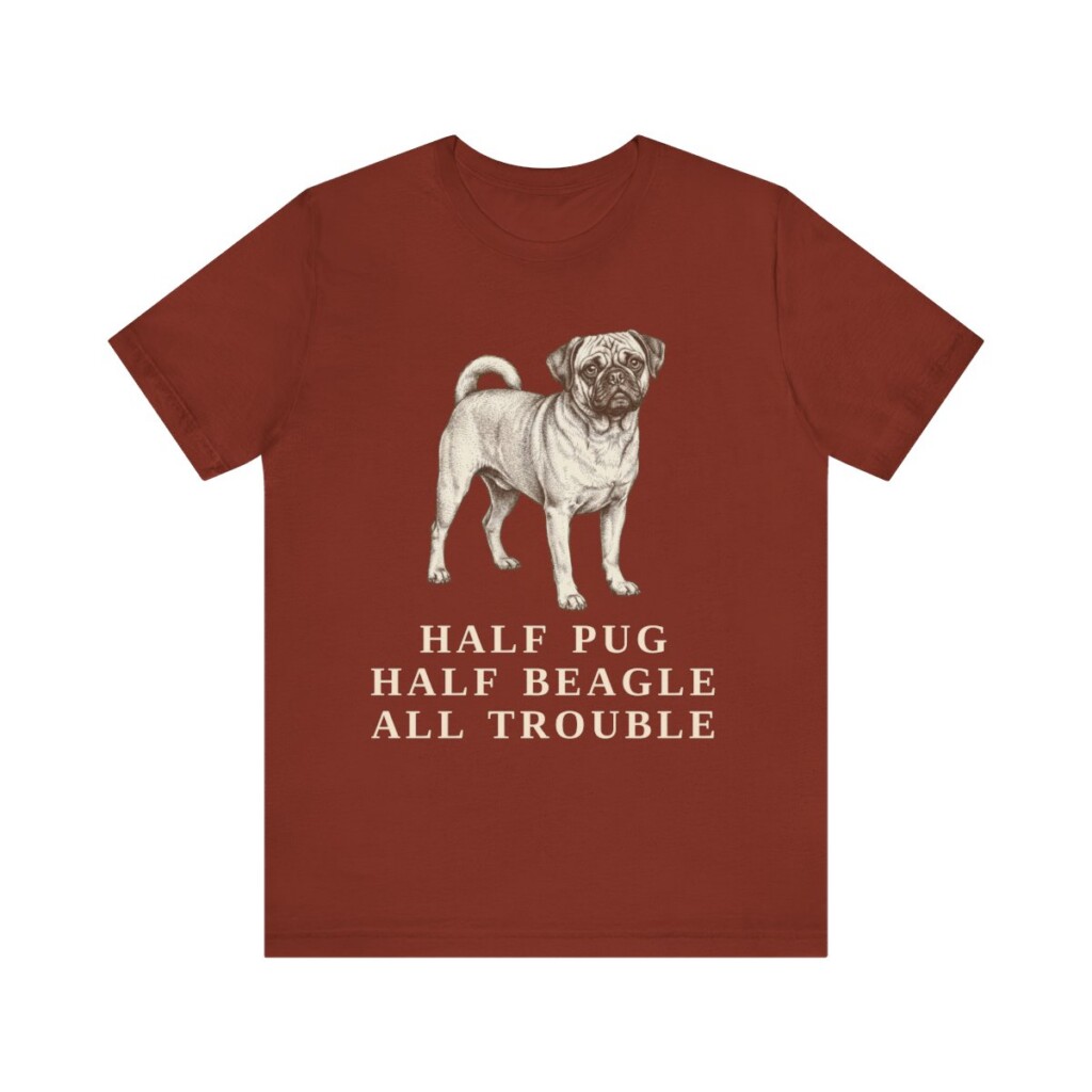 Puggle Humor Shirt, Vintage Dog Sketch Tee, Dog Humor Gift