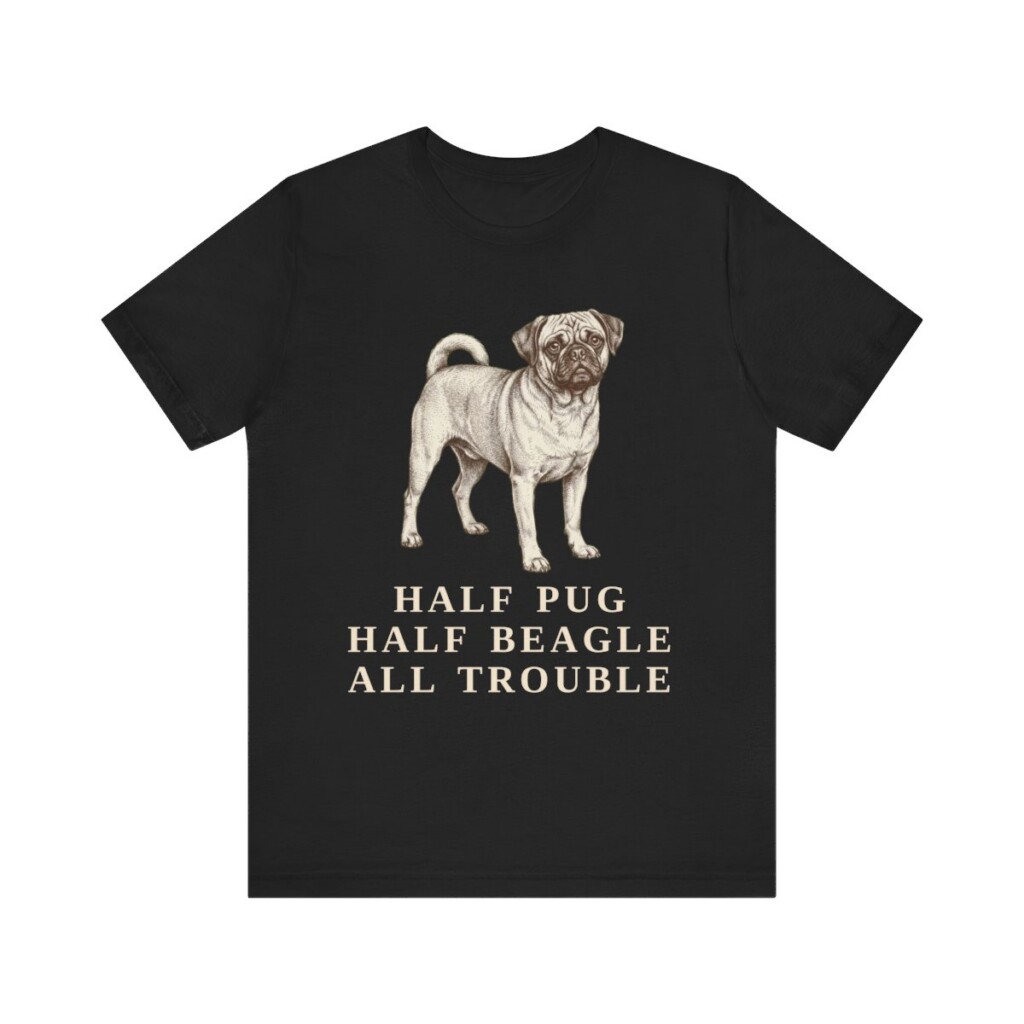 Puggle Humor Shirt, Vintage Dog Sketch Tee, Dog Humor Gift