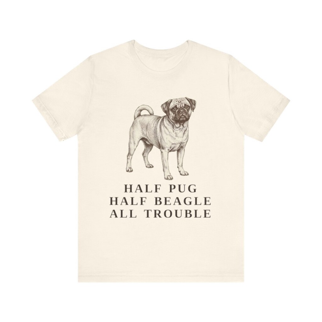 Puggle Humor Shirt, Vintage Dog Sketch Tee, Dog Humor Gift