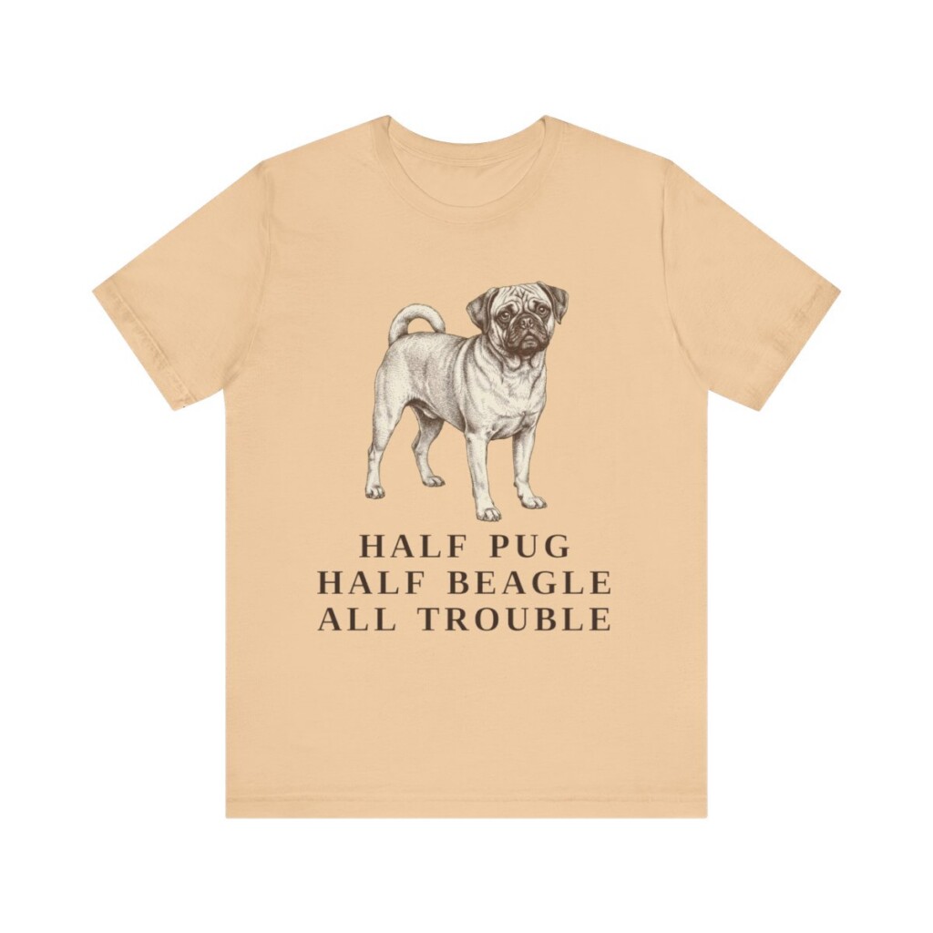 Puggle Humor Shirt, Vintage Dog Sketch Tee, Dog Humor Gift