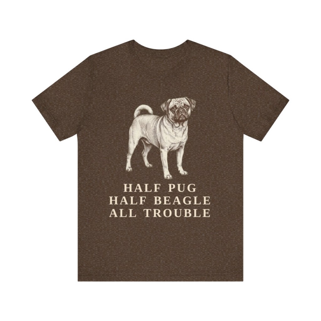 Puggle Humor Shirt, Vintage Dog Sketch Tee, Dog Humor Gift