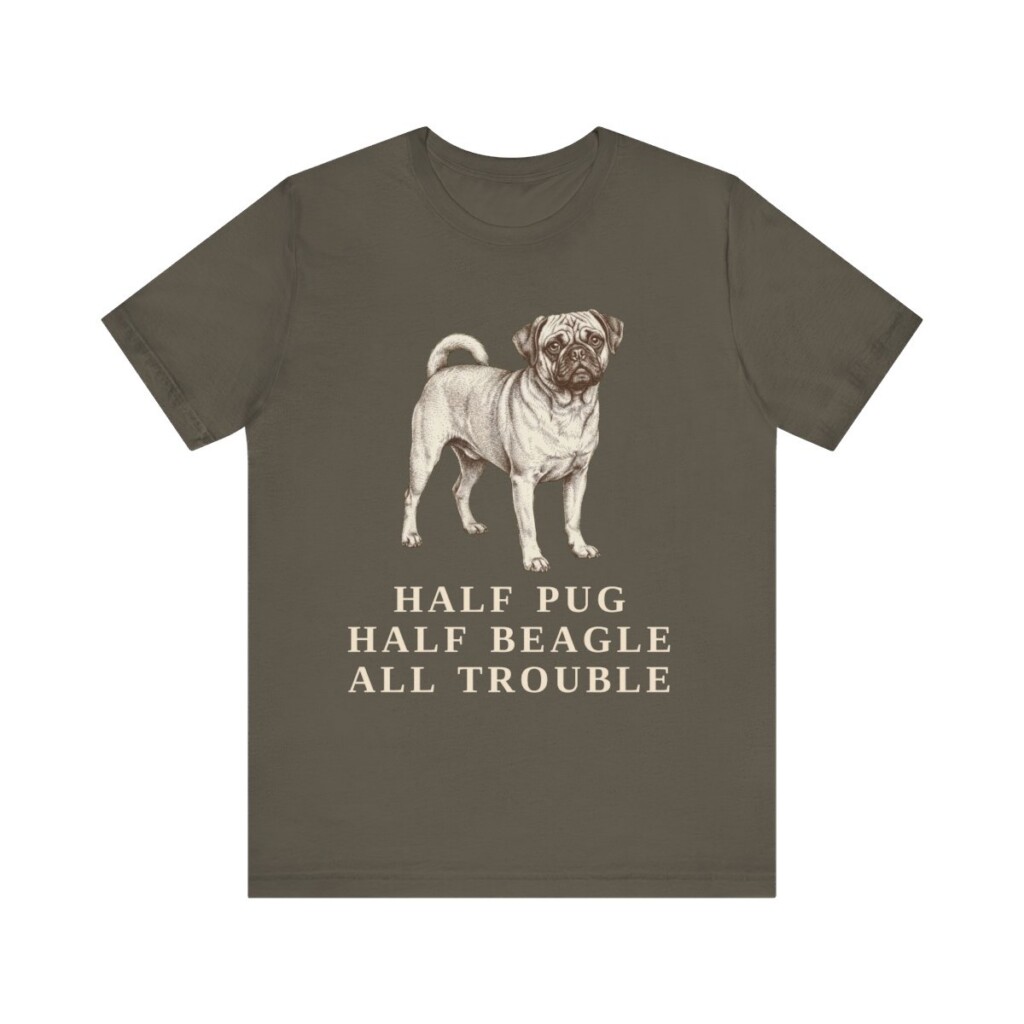 Puggle Humor Shirt, Vintage Dog Sketch Tee, Dog Humor Gift