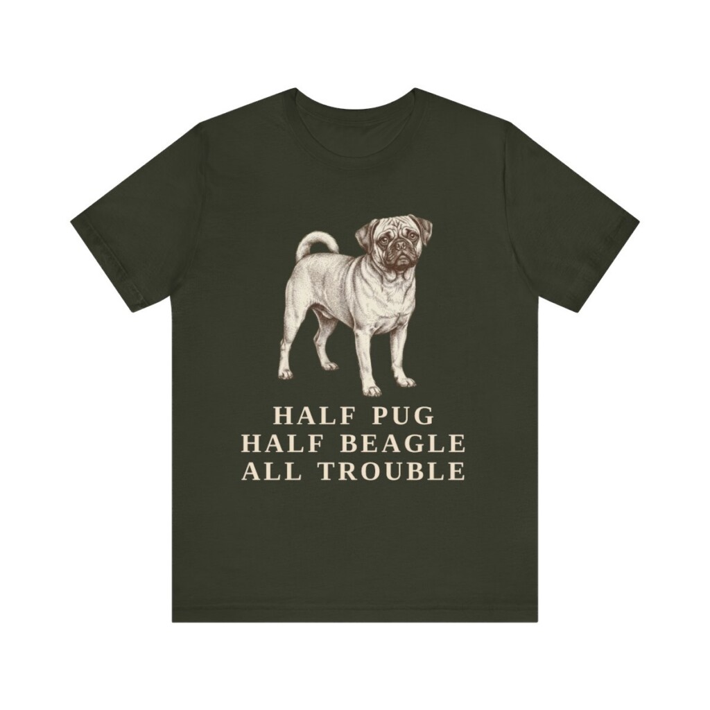 Puggle Humor Shirt, Vintage Dog Sketch Tee, Dog Humor Gift