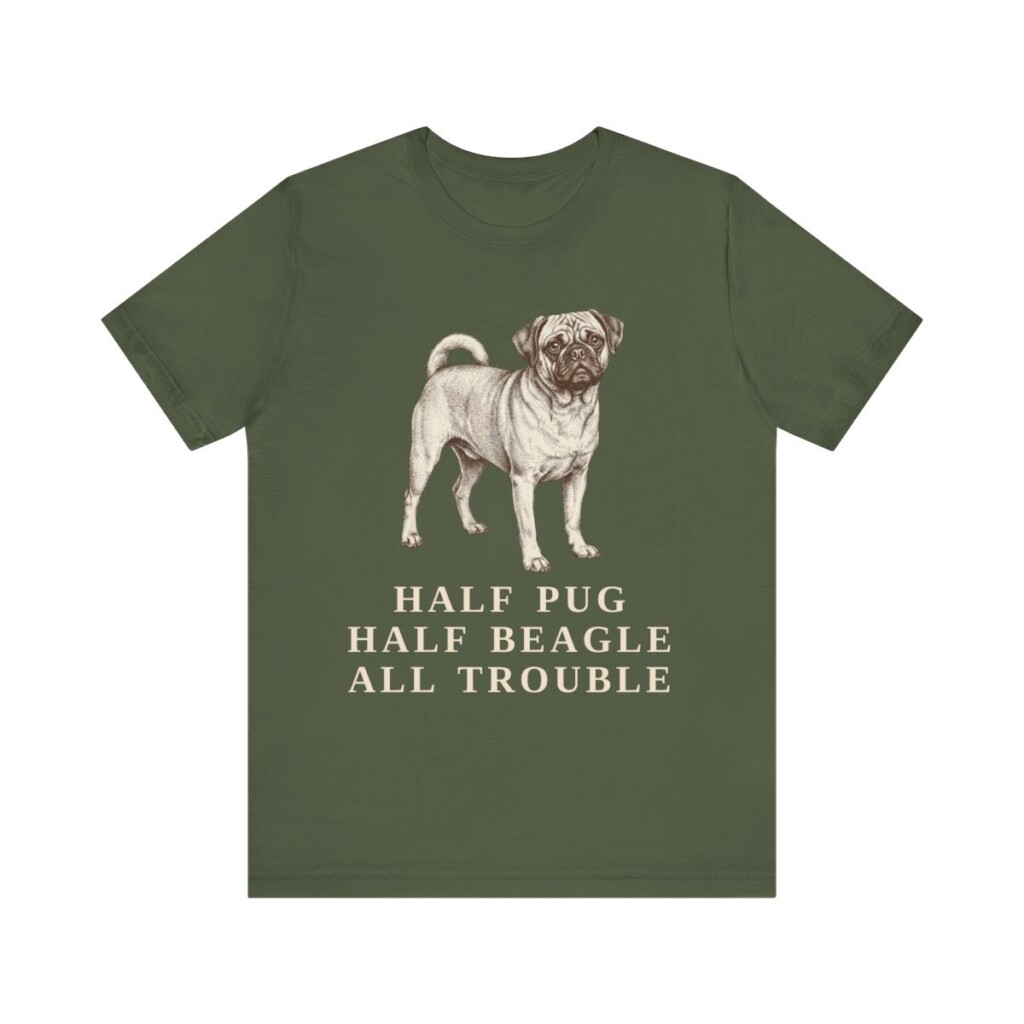 Puggle Humor Shirt, Vintage Dog Sketch Tee, Dog Humor Gift