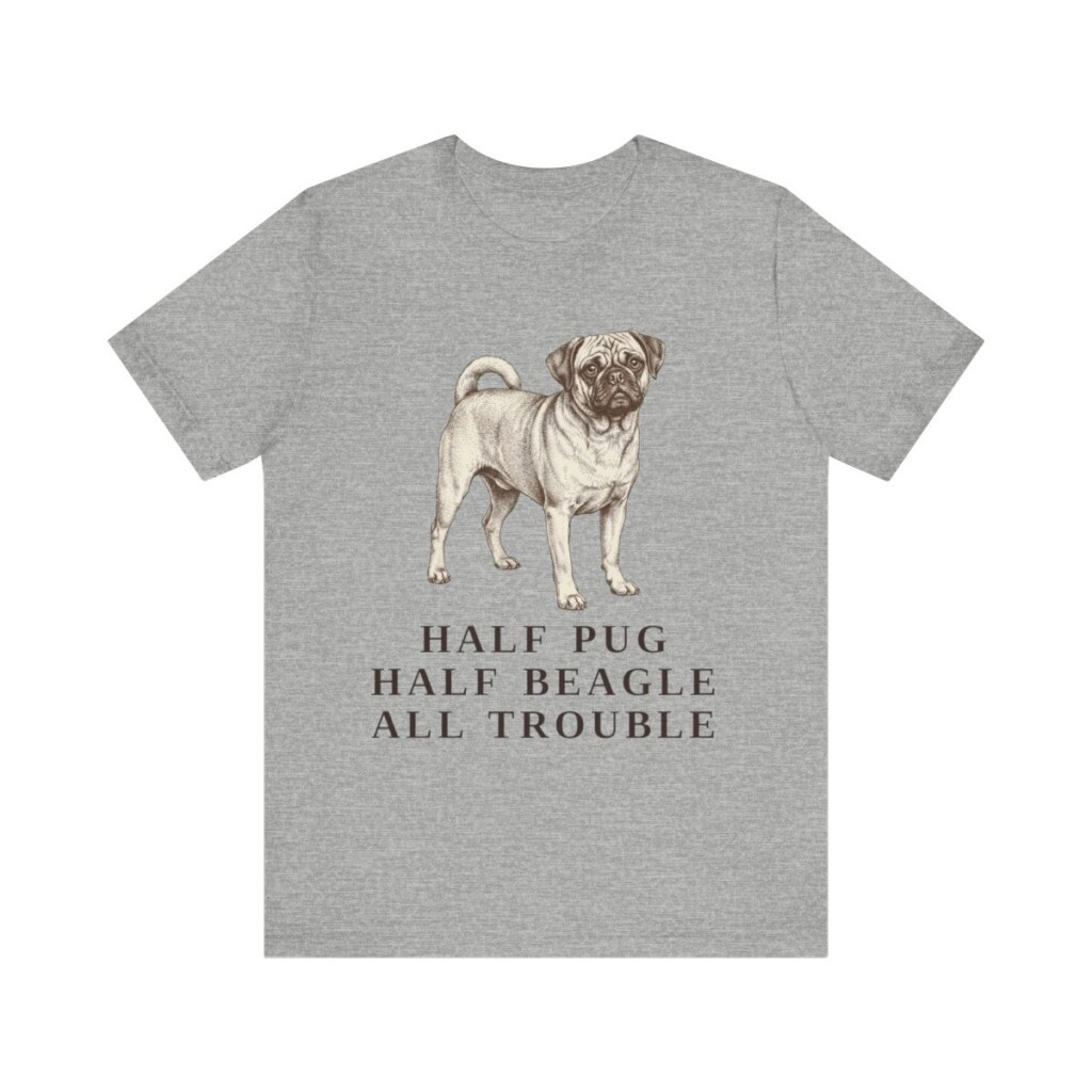Puggle Humor Shirt, Vintage Dog Sketch Tee, Dog Humor Gift