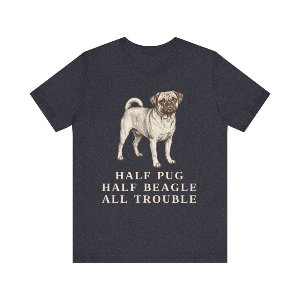 Puggle Humor Shirt, Vintage Dog Sketch Tee, Dog Humor Gift