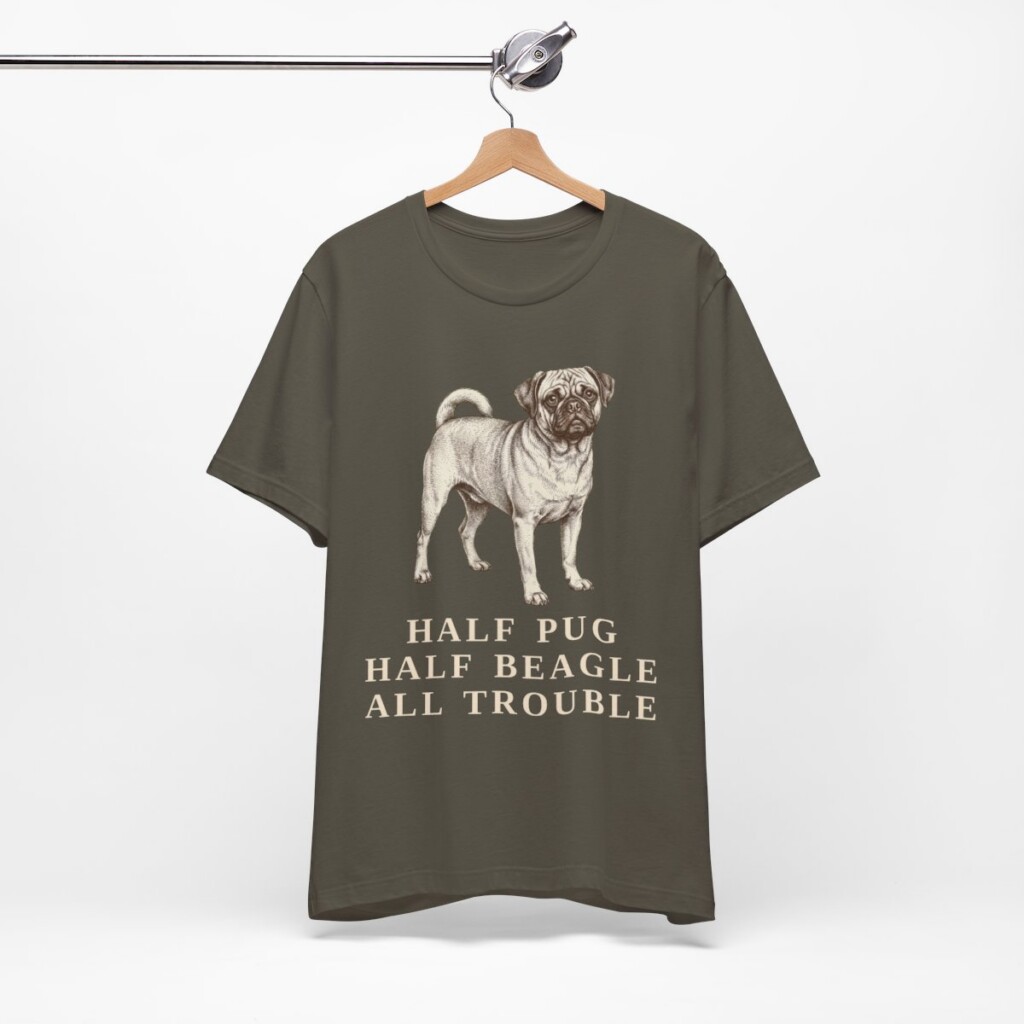 Puggle Humor Shirt, Vintage Dog Sketch Tee, Dog Humor Gift