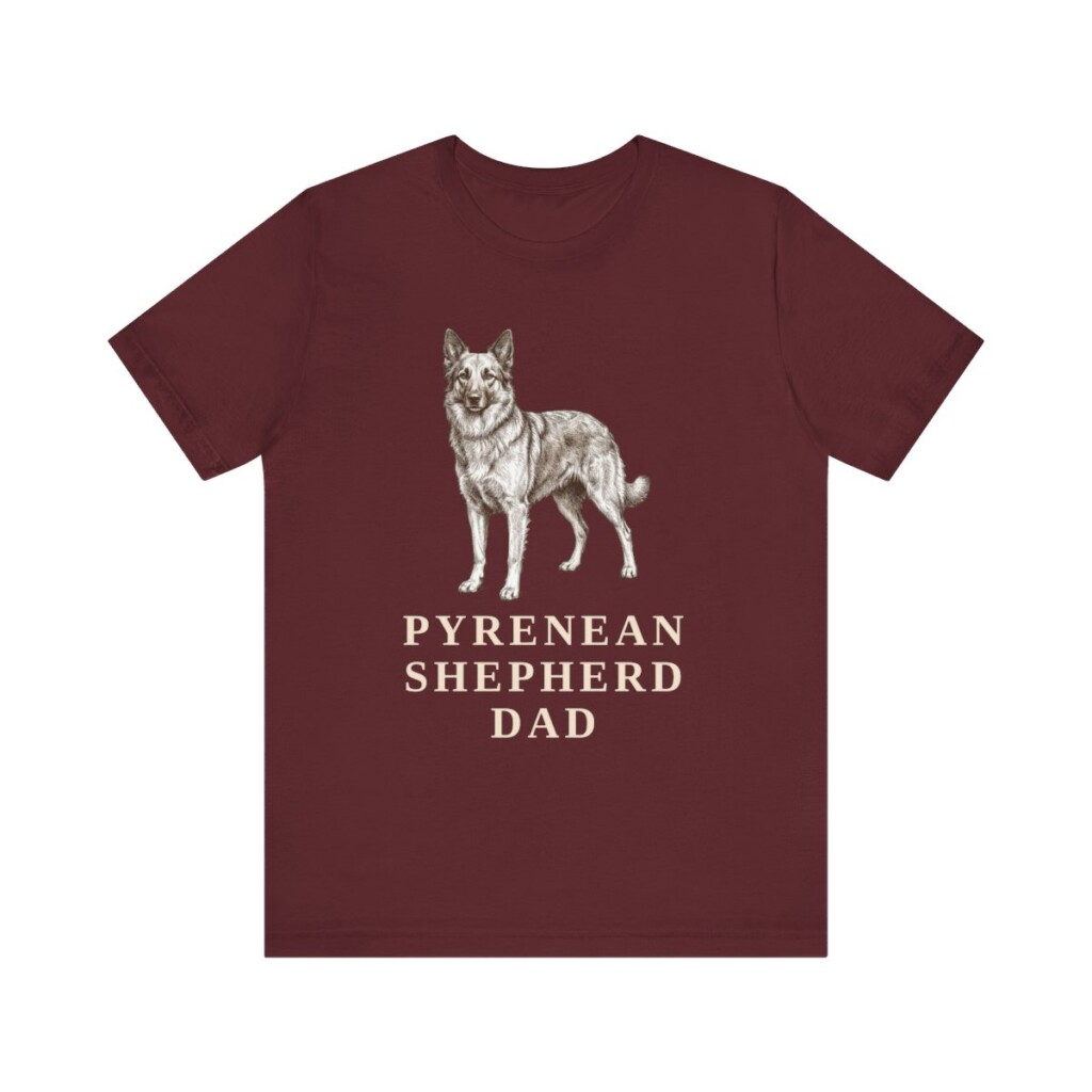 Pyrenean Shepherd Dad Shirt, Vintage Dog Sketch Tee, Dog Dad Gift