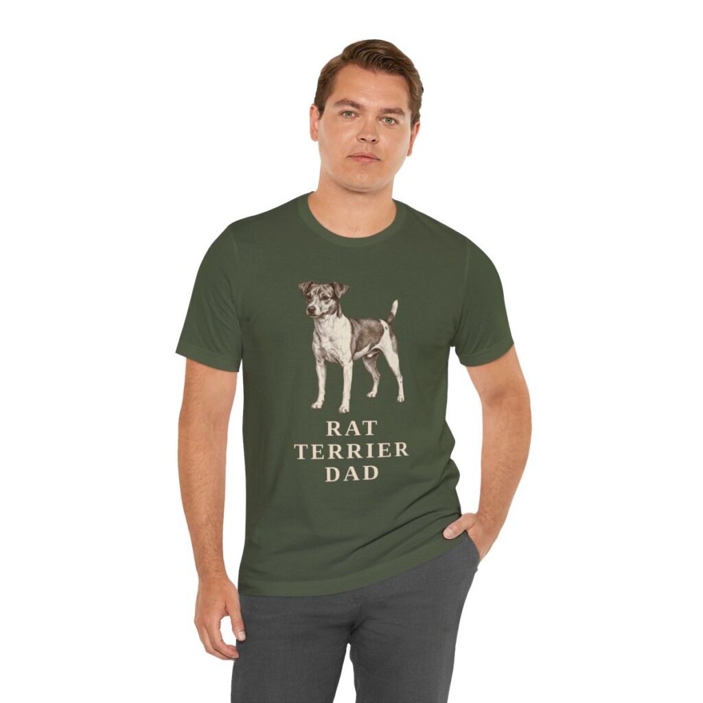 Rat Terrier Dad Shirt, Vintage Dog Sketch Tee, Dog Dad Gift Rat Terrier Dad Shirt, Vintage Dog Sketch Tee, Dog Dad Gift