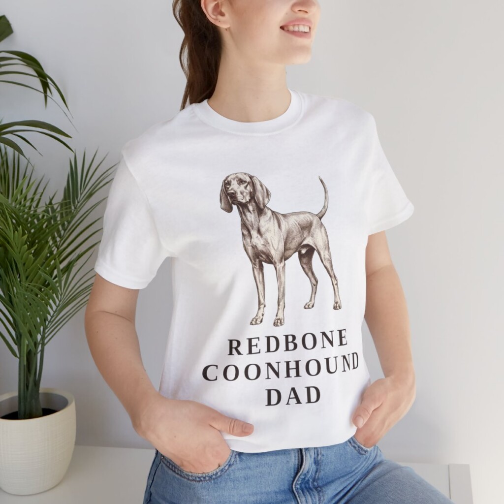Redbone Coonhound Dad Shirt, Vintage Dog Sketch Tee, Dog Dad Gift