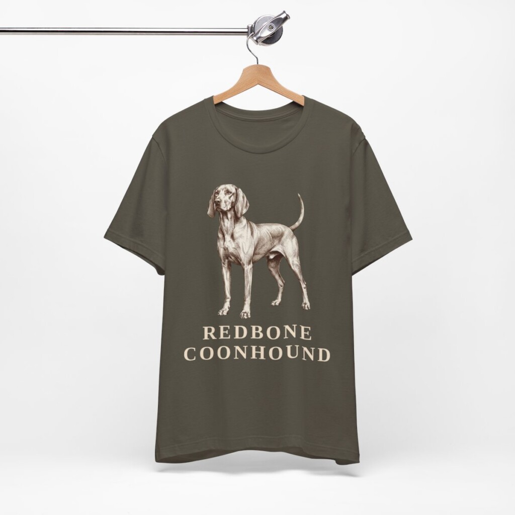 Redbone Coonhound Lover Shirt, Vintage Dog Sketch Tee, Dog Lover Gift
