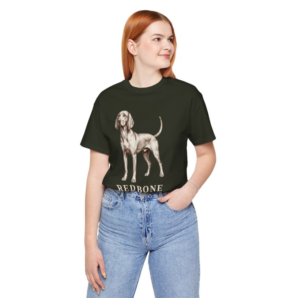 Redbone Coonhound Lover Shirt, Vintage Dog Sketch Tee, Dog Lover Gift