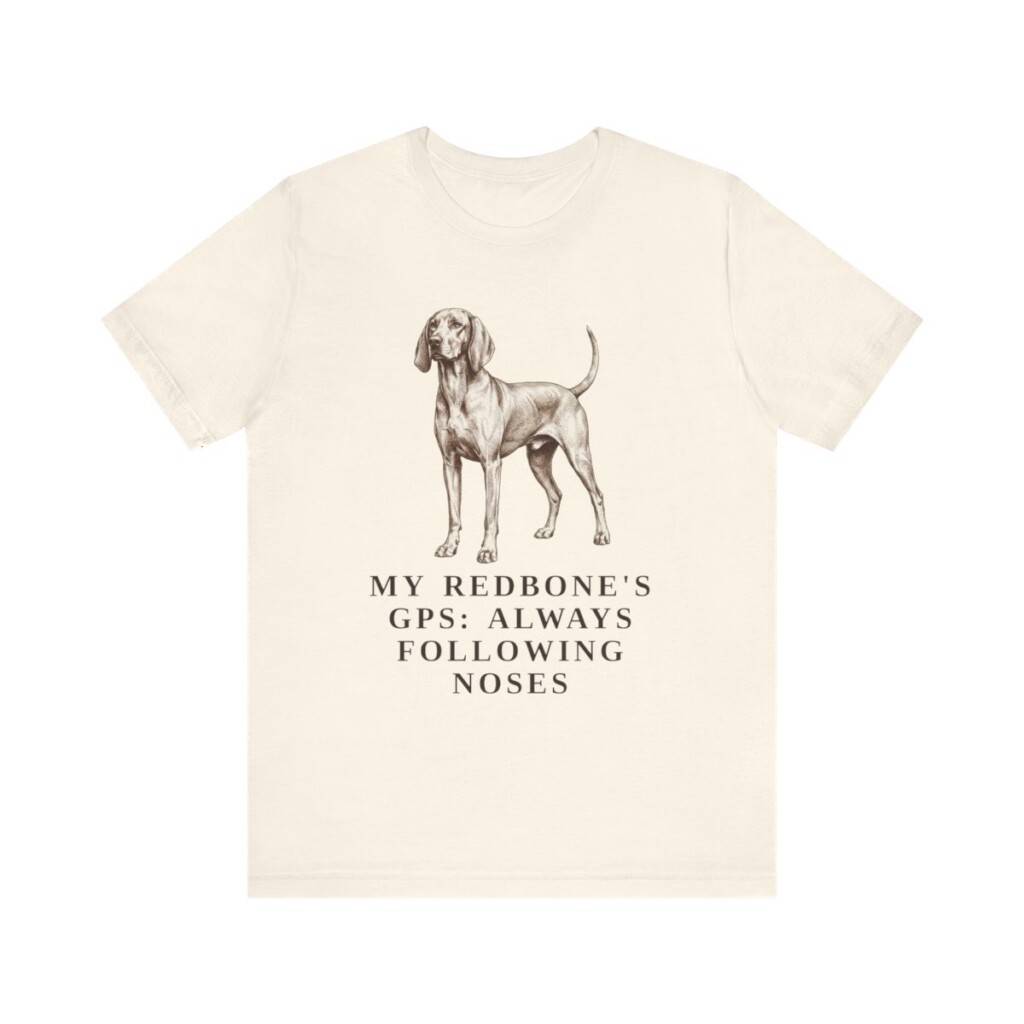 Redbone Coonhound Humor Shirt, Vintage Dog Sketch Tee, Dog Humor Gift