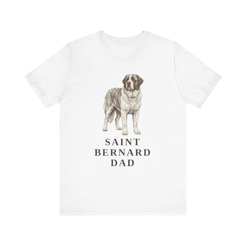 Saint Bernard Dad Shirt, Vintage Dog Sketch Tee, Dog Dad Gift Saint Bernard Dad Shirt, Vintage Dog Sketch Tee, Dog Dad Gift