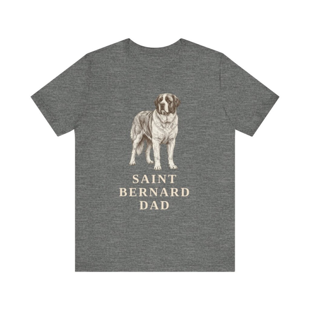 Saint Bernard Dad Shirt, Vintage Dog Sketch Tee, Dog Dad Gift Saint Bernard Dad Shirt, Vintage Dog Sketch Tee, Dog Dad Gift