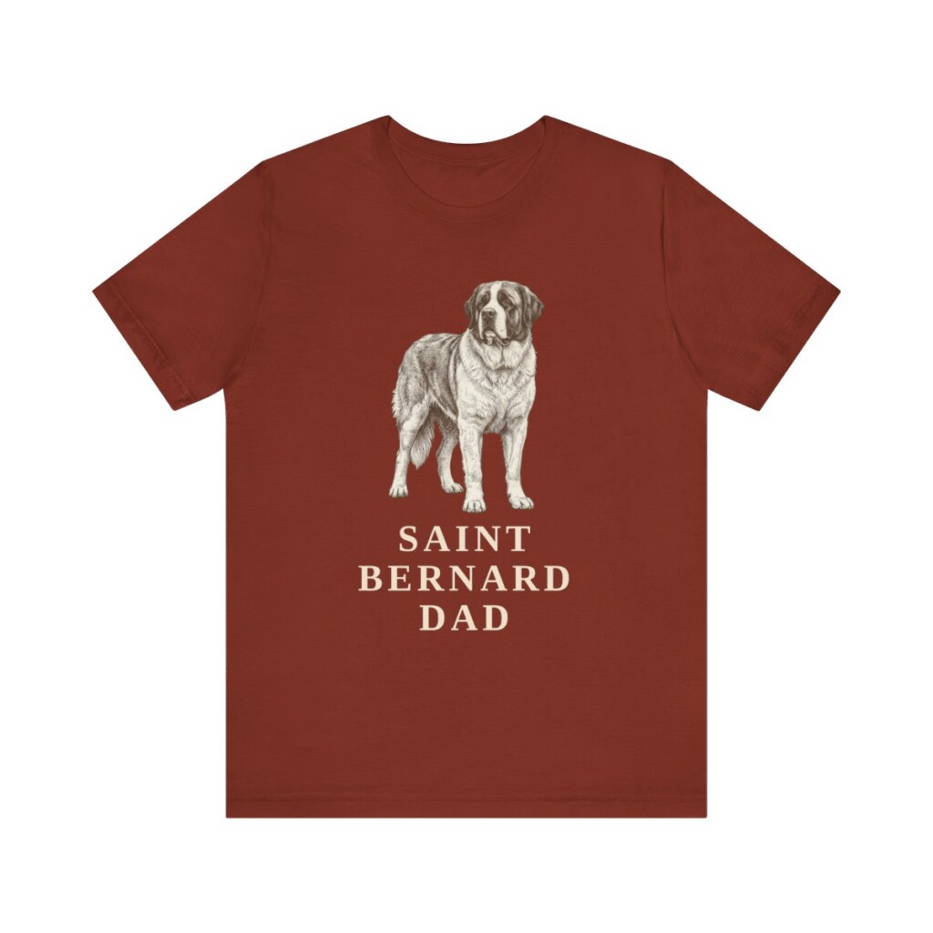 Saint Bernard Dad Shirt, Vintage Dog Sketch Tee, Dog Dad Gift Saint Bernard Dad Shirt, Vintage Dog Sketch Tee, Dog Dad Gift