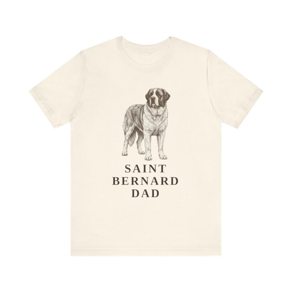 Saint Bernard Dad Shirt, Vintage Dog Sketch Tee, Dog Dad Gift Saint Bernard Dad Shirt, Vintage Dog Sketch Tee, Dog Dad Gift