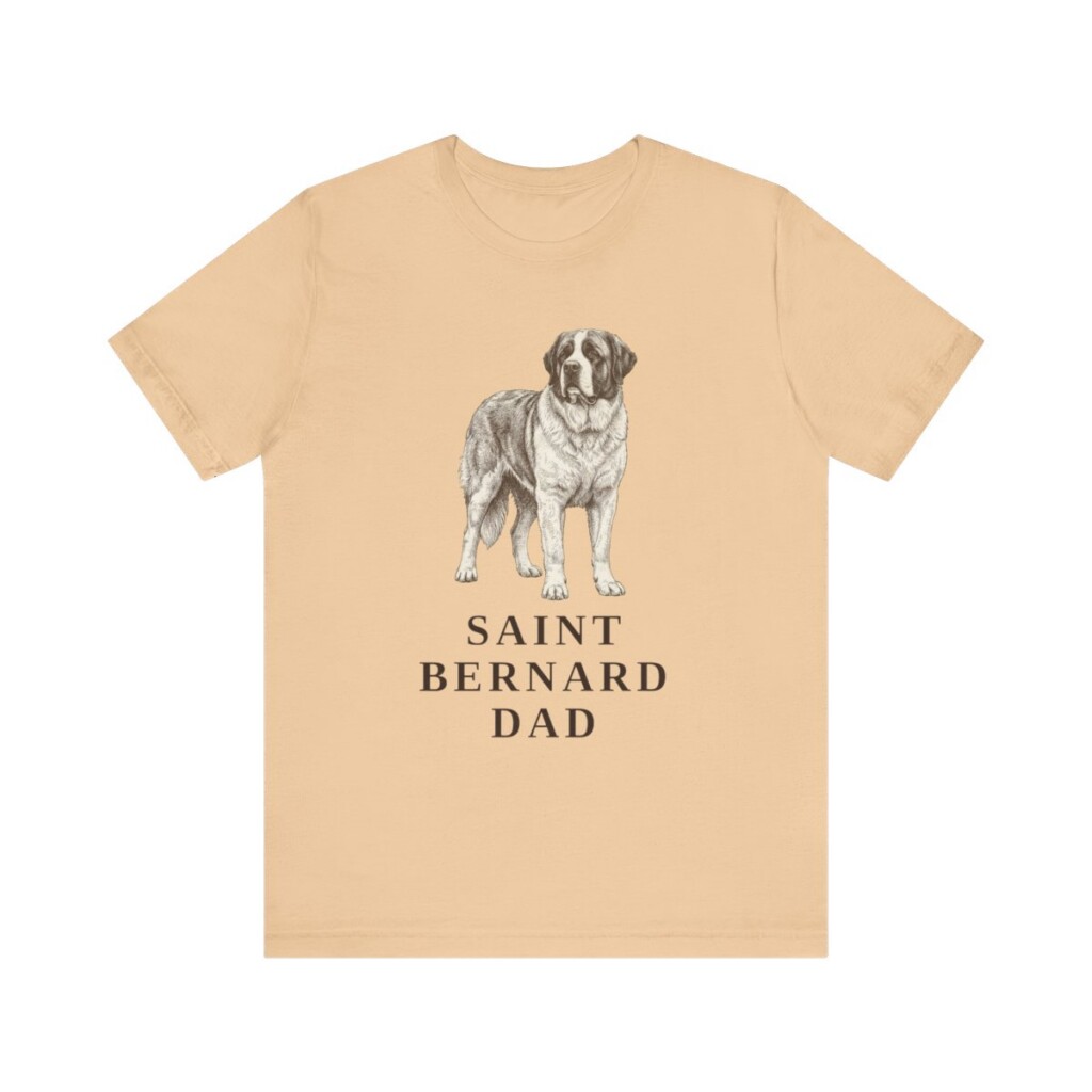 Saint Bernard Dad Shirt, Vintage Dog Sketch Tee, Dog Dad Gift Saint Bernard Dad Shirt, Vintage Dog Sketch Tee, Dog Dad Gift