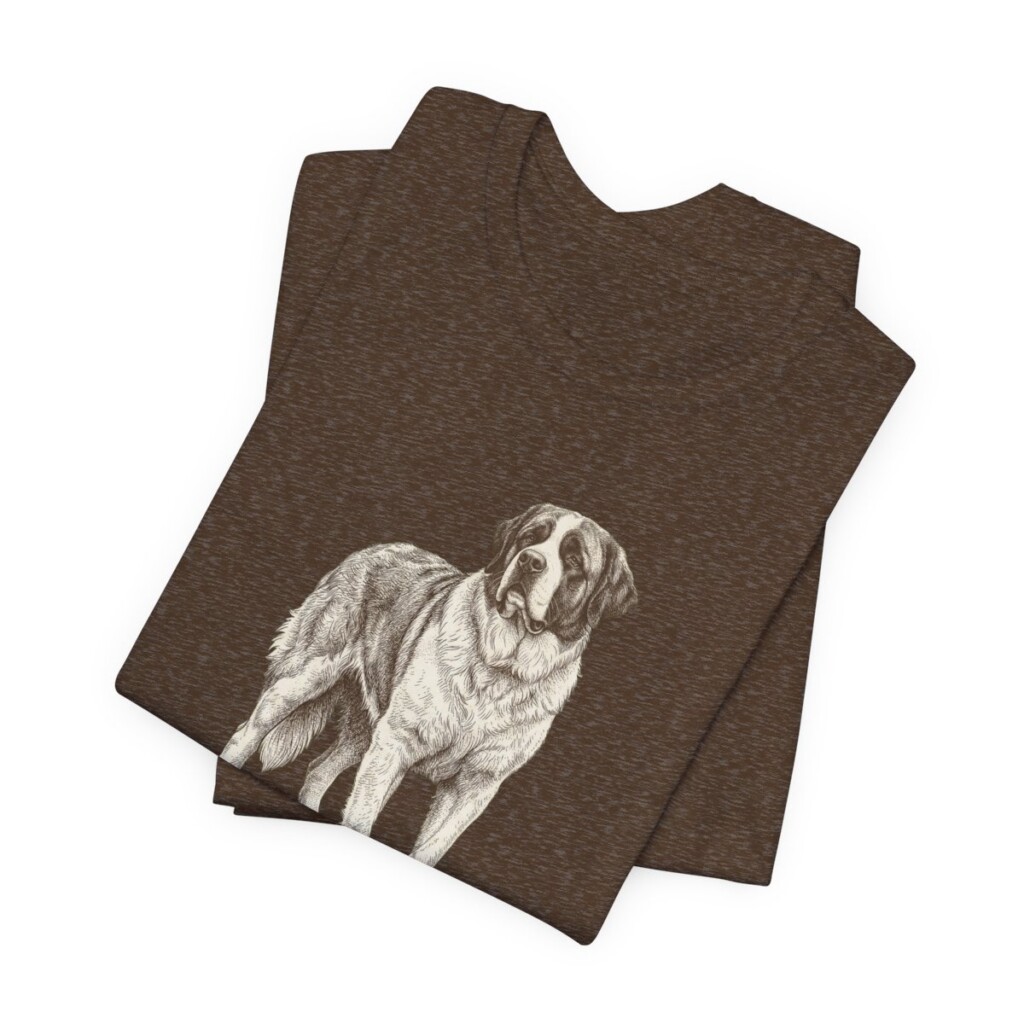 Saint Bernard Dad Shirt, Vintage Dog Sketch Tee, Dog Dad Gift Saint Bernard Dad Shirt, Vintage Dog Sketch Tee, Dog Dad Gift