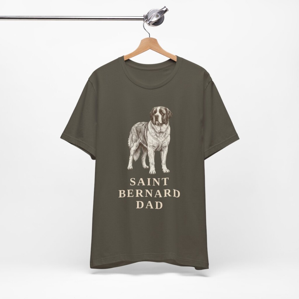 Saint Bernard Dad Shirt, Vintage Dog Sketch Tee, Dog Dad Gift Saint Bernard Dad Shirt, Vintage Dog Sketch Tee, Dog Dad Gift