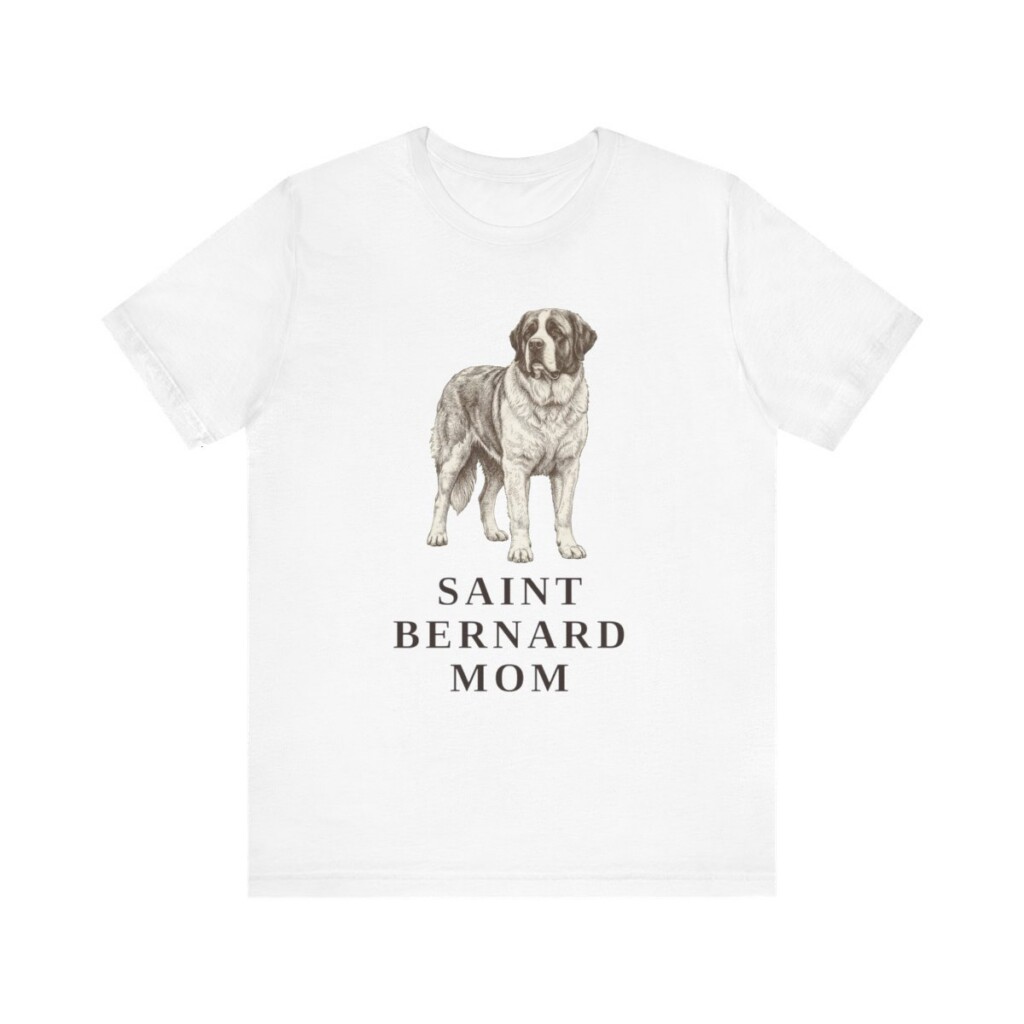 Saint Bernard Mom Shirt, Vintage Dog Sketch Tee, Dog Mom Gift