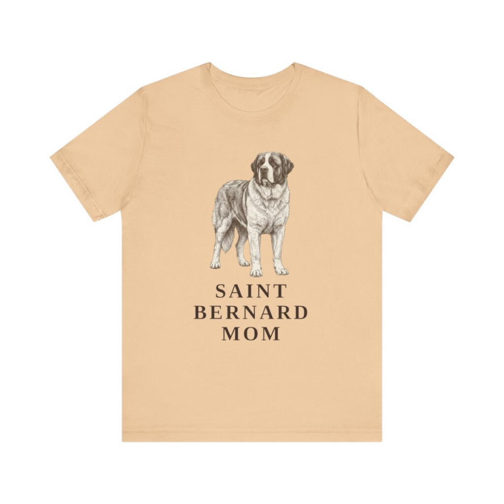 Saint Bernard Mom Shirt, Vintage Dog Sketch Tee, Dog Mom Gift