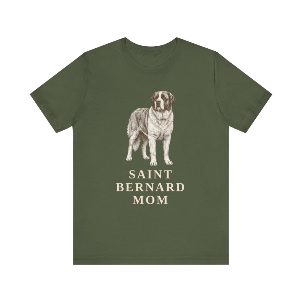 Saint Bernard Mom Shirt, Vintage Dog Sketch Tee, Dog Mom Gift