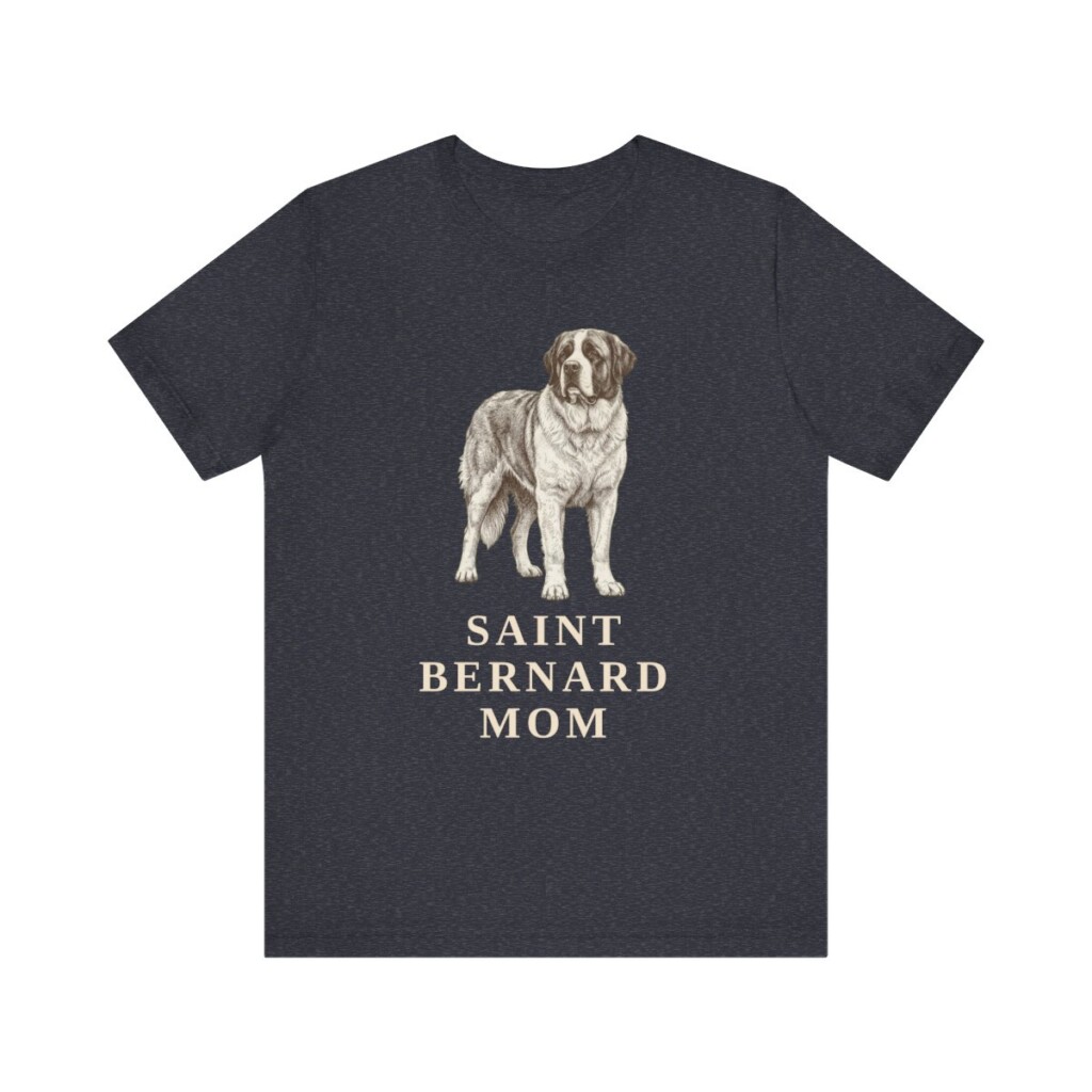 Saint Bernard Mom Shirt, Vintage Dog Sketch Tee, Dog Mom Gift