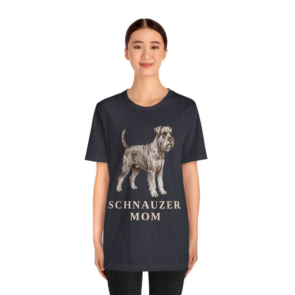 Schnauzer Mom Shirt, Vintage Dog Sketch Tee, Dog Mom Gift
