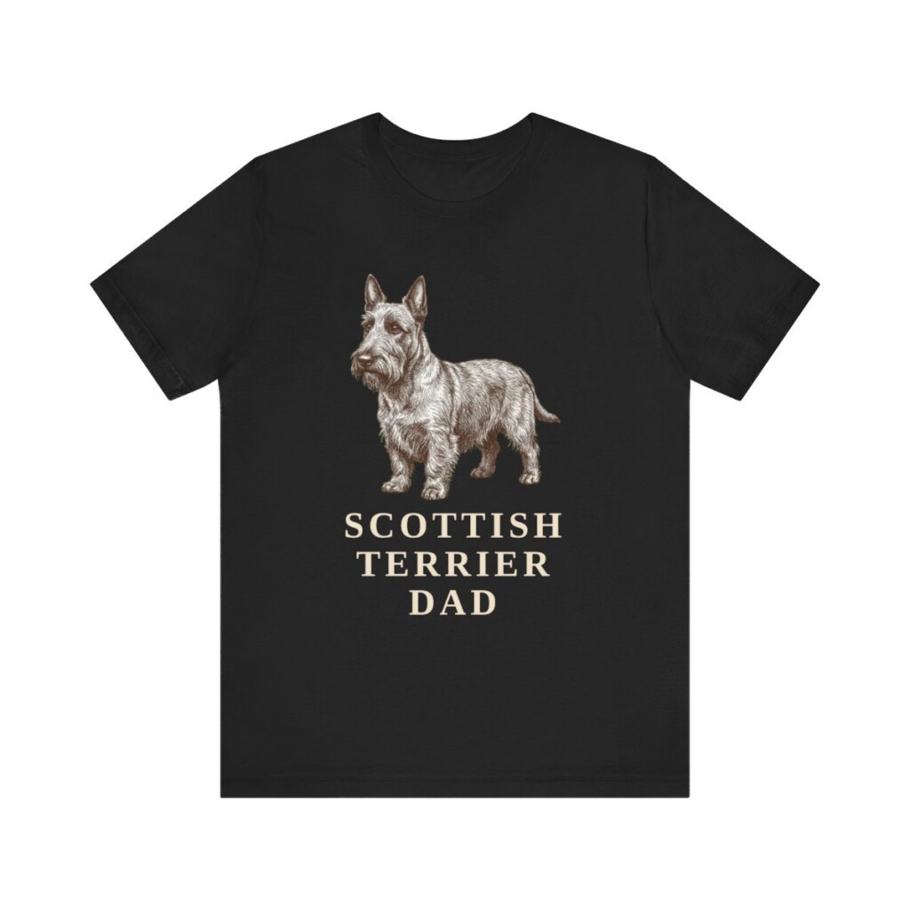 Scottish Terrier Dad Shirt, Vintage Dog Sketch Tee, Dog Dad Gift Scottish Terrier Dad Shirt, Vintage Dog Sketch Tee, Dog Dad Gift