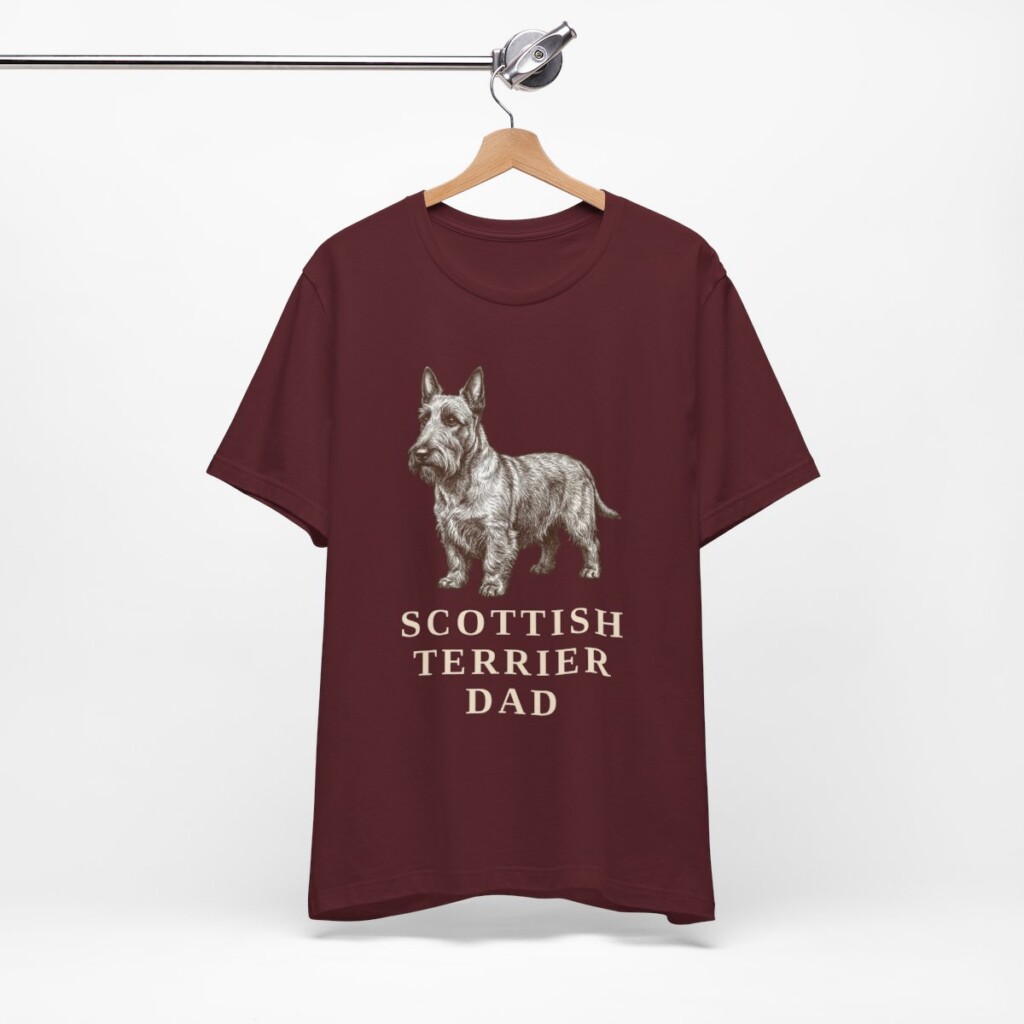 Scottish Terrier Dad Shirt, Vintage Dog Sketch Tee, Dog Dad Gift Scottish Terrier Dad Shirt, Vintage Dog Sketch Tee, Dog Dad Gift