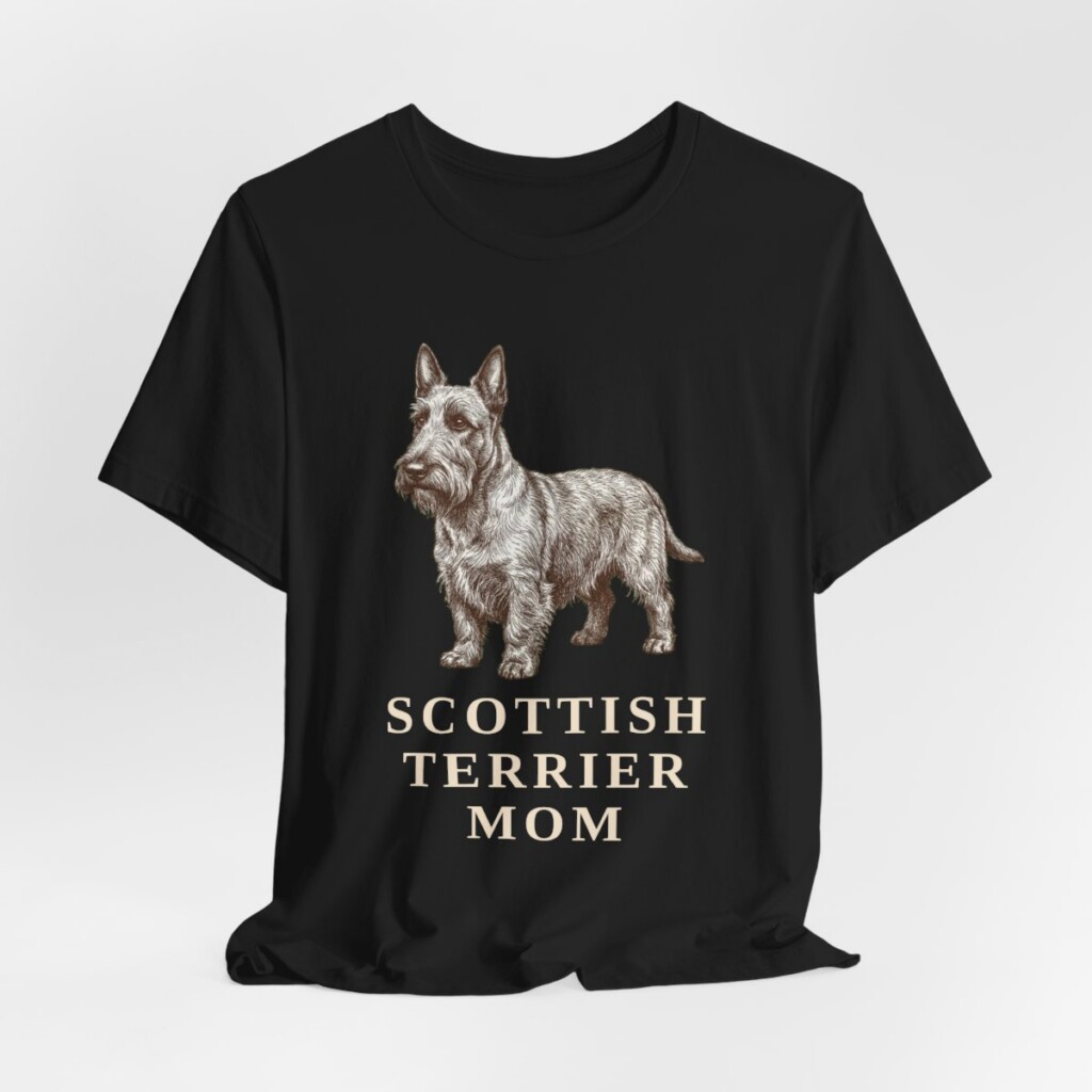 Scottish Terrier Mom Shirt, Vintage Dog Sketch Tee, Dog Mom Gift