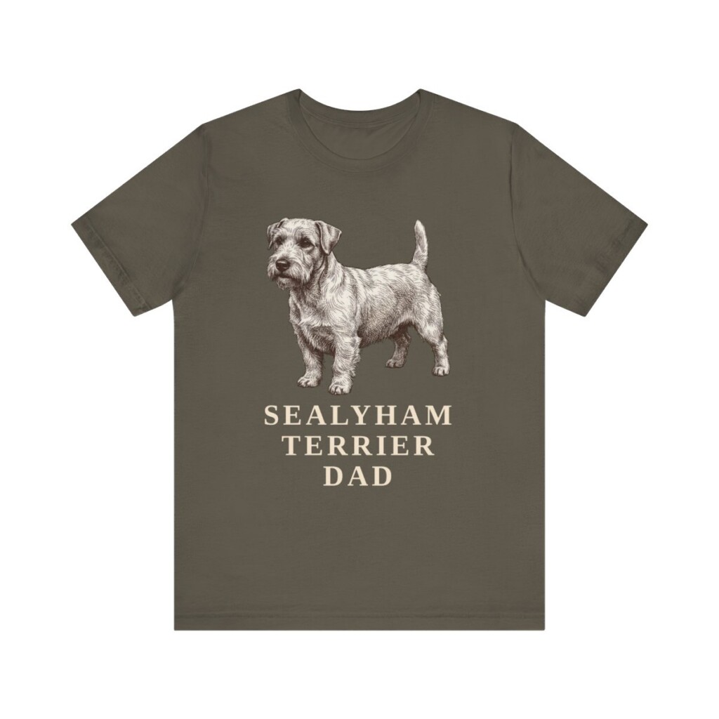 Sealyham Terrier Dad Shirt, Vintage Dog Sketch Tee, Dog Dad Gift Sealyham Terrier Dad Shirt, Vintage Dog Sketch Tee, Dog Dad Gift