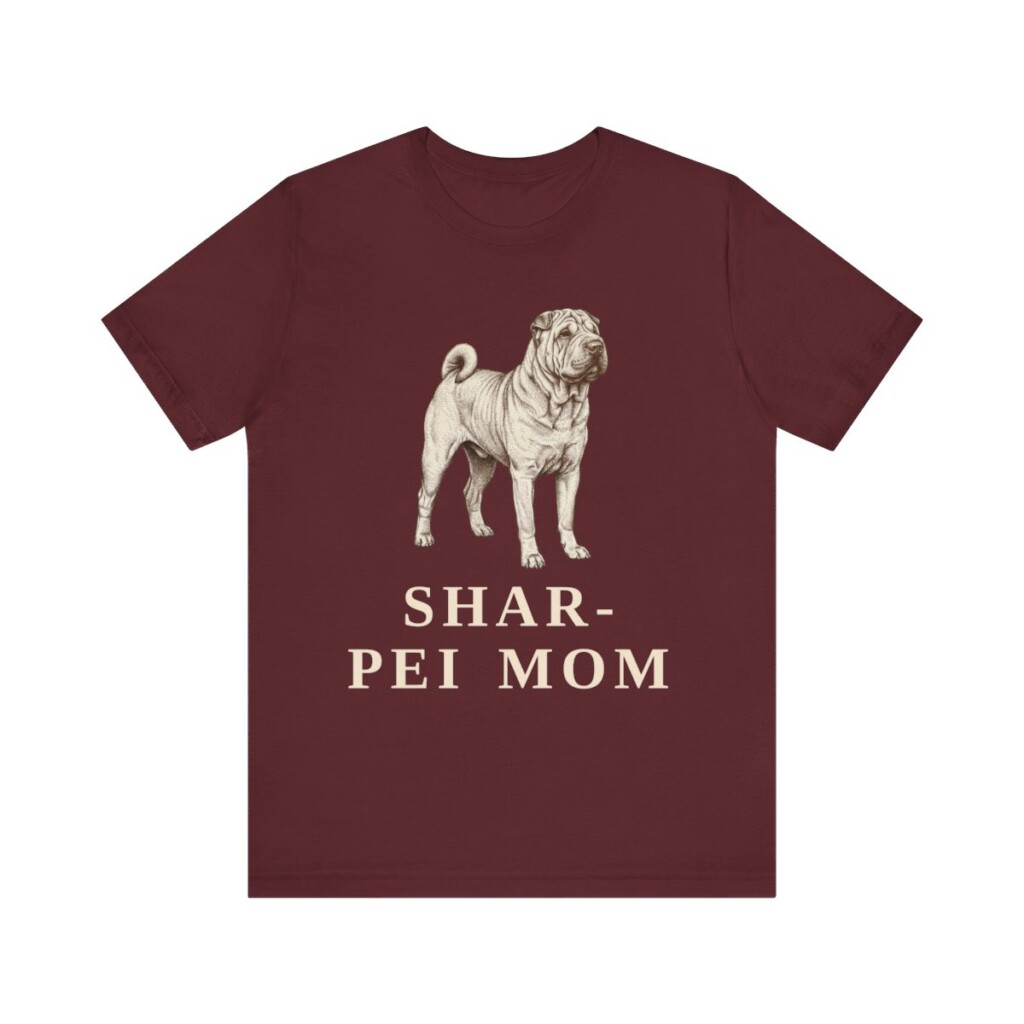 Shar-Pei Mom Shirt, Vintage Dog Sketch Tee, Dog Mom Gift