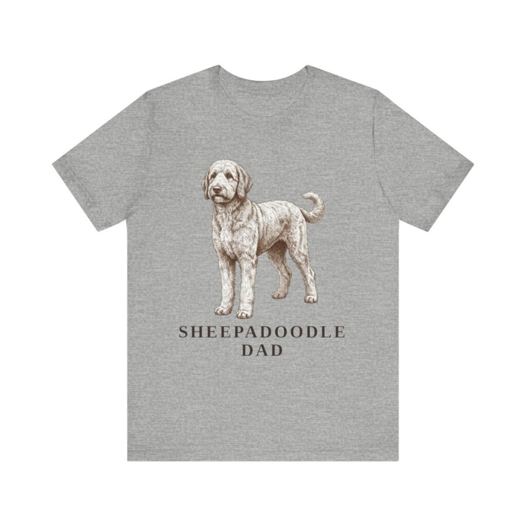 Sheepadoodle Dad Shirt, Vintage Dog Sketch Tee, Dog Dad Gift