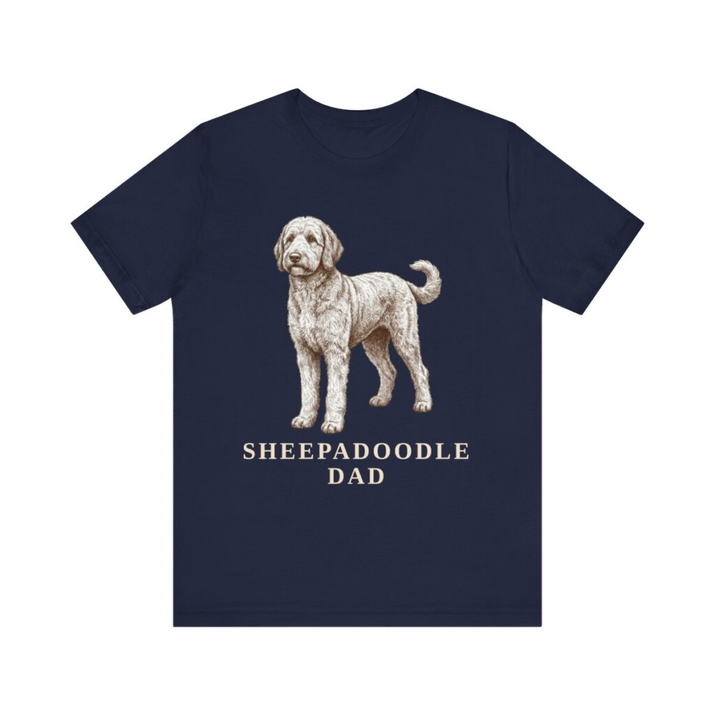 Sheepadoodle Dad Shirt, Vintage Dog Sketch Tee, Dog Dad Gift