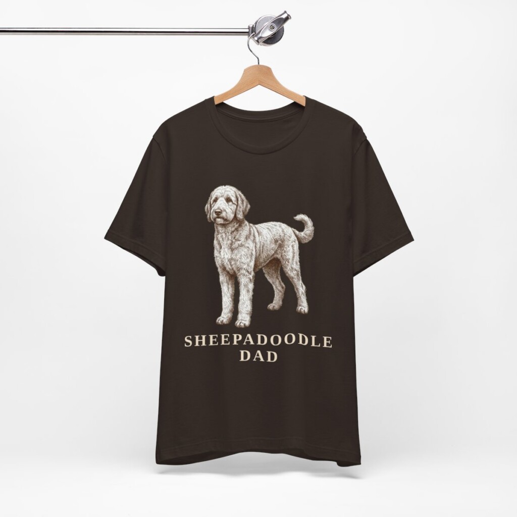 Sheepadoodle Dad Shirt, Vintage Dog Sketch Tee, Dog Dad Gift