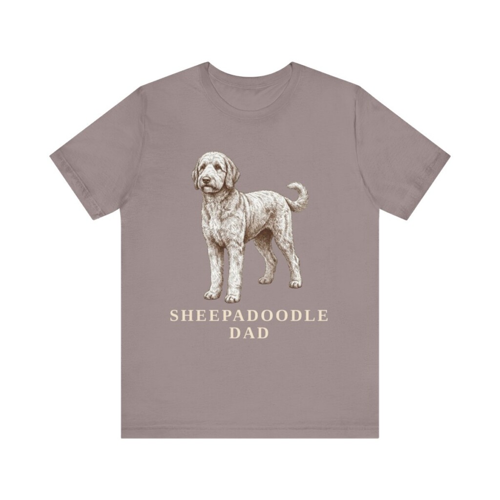 Sheepadoodle Dad Shirt, Vintage Dog Sketch Tee, Dog Dad Gift