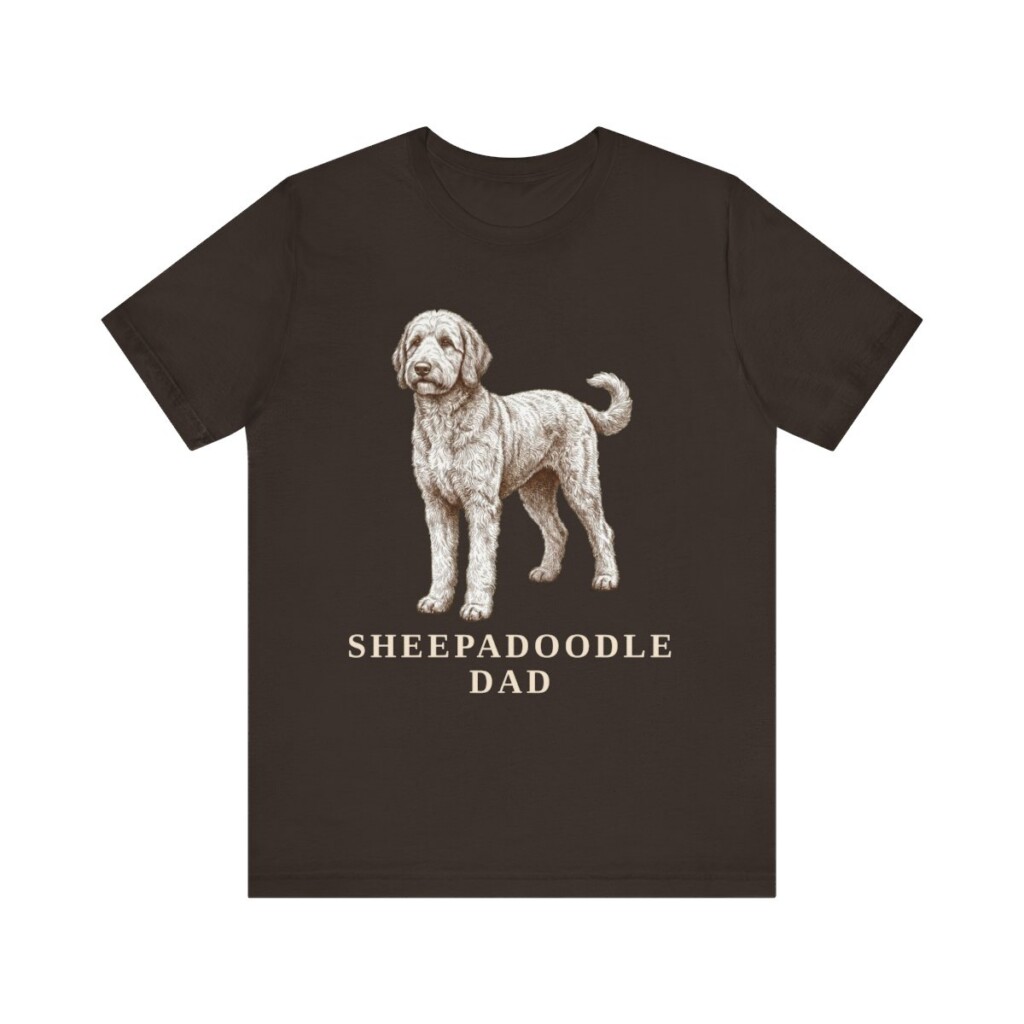 Sheepadoodle Dad Shirt, Vintage Dog Sketch Tee, Dog Dad Gift