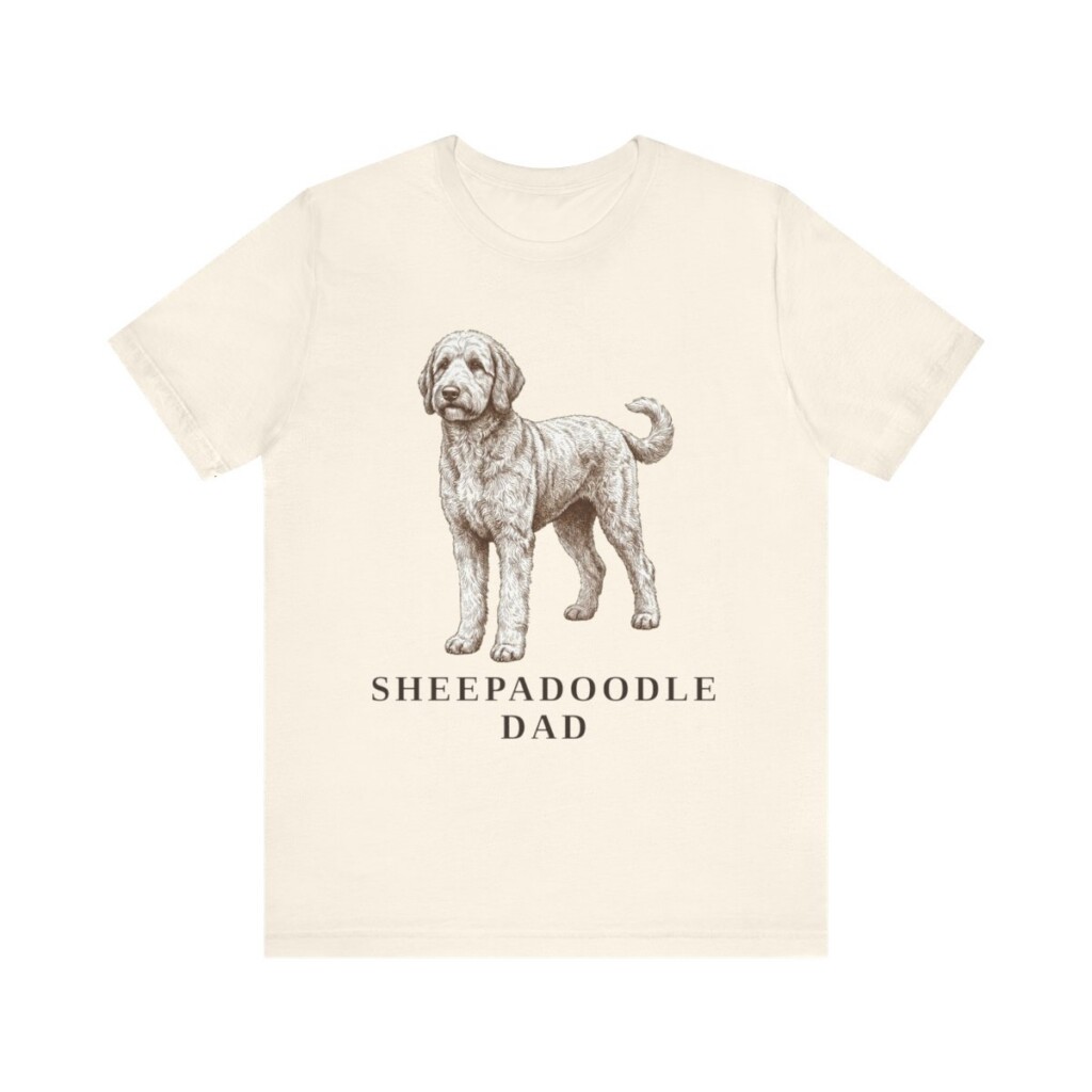 Sheepadoodle Dad Shirt, Vintage Dog Sketch Tee, Dog Dad Gift