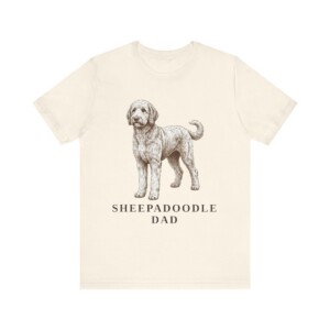 Sheepadoodle Dad Shirt, Vintage Dog Sketch Tee, Dog Dad Gift