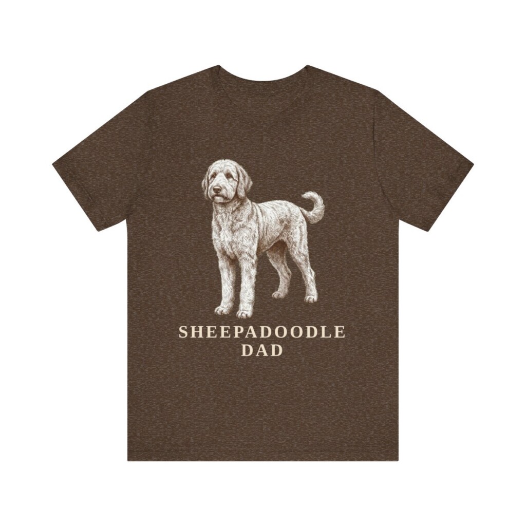 Sheepadoodle Dad Shirt, Vintage Dog Sketch Tee, Dog Dad Gift