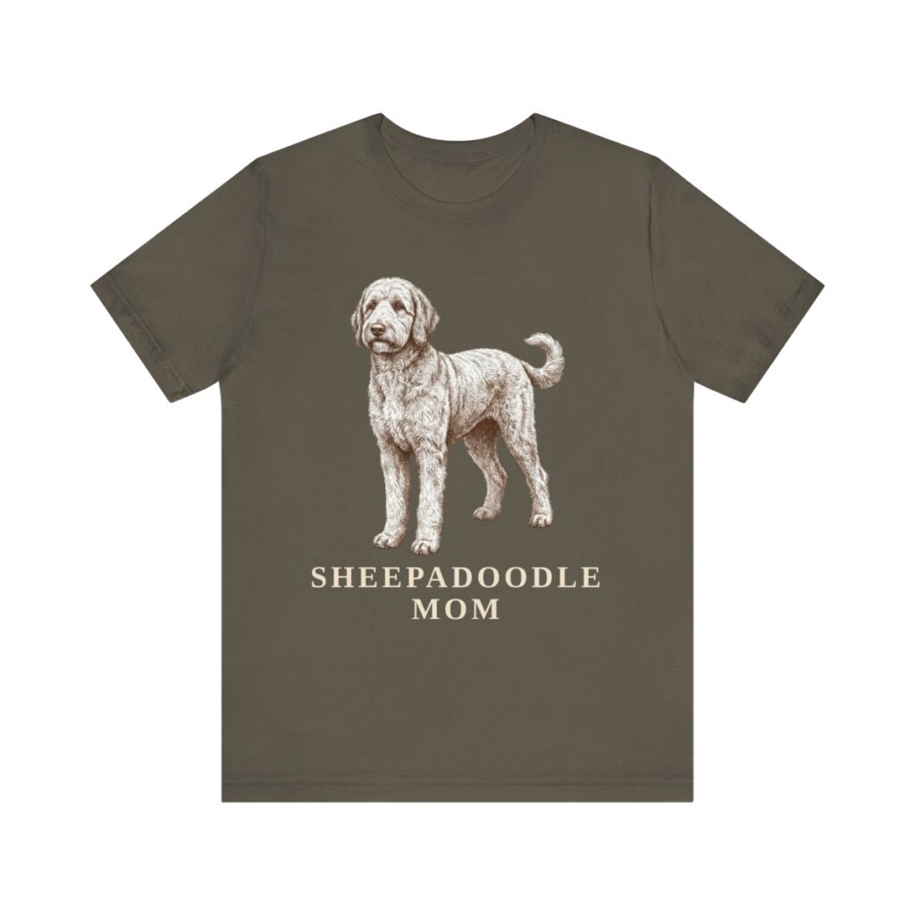 Sheepadoodle Mom Shirt, Vintage Dog Sketch Tee, Dog Mom Gift