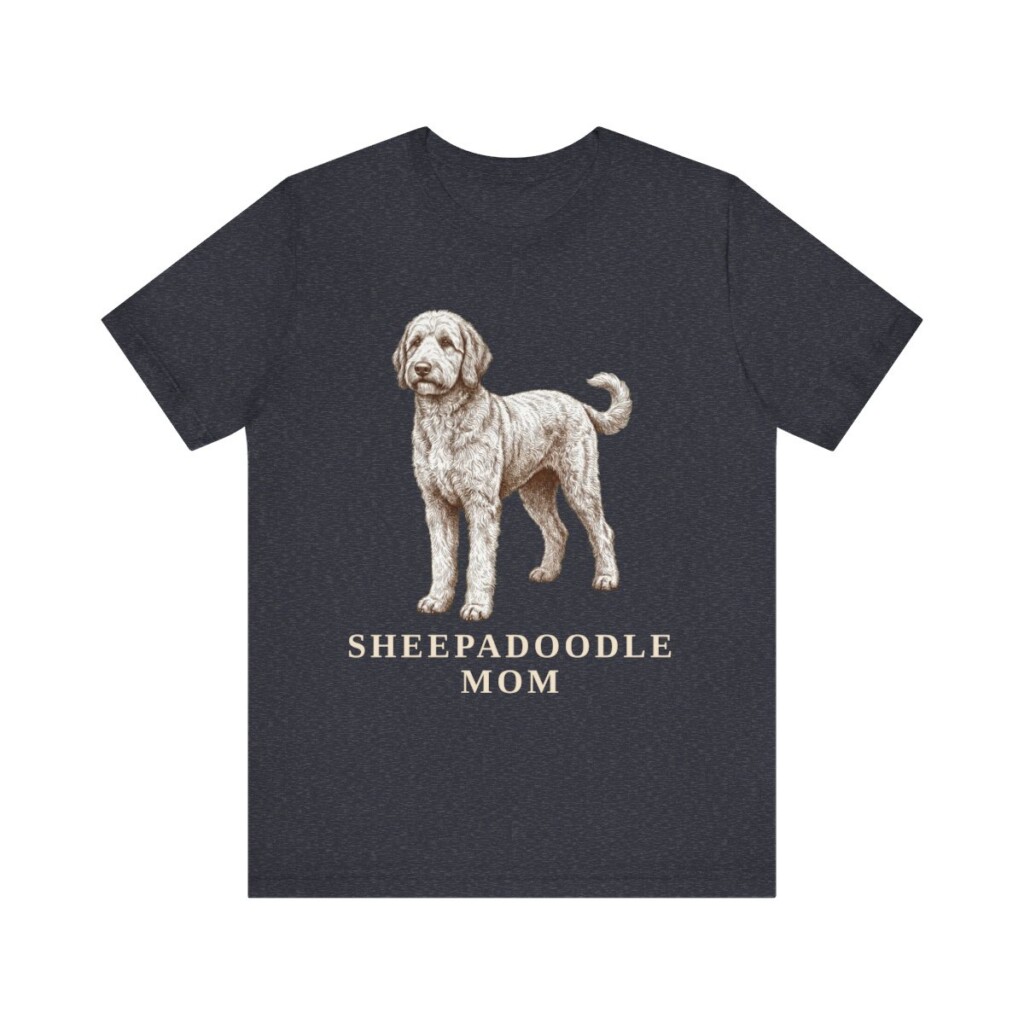 Sheepadoodle Mom Shirt, Vintage Dog Sketch Tee, Dog Mom Gift