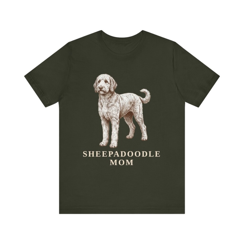 Sheepadoodle Mom Shirt, Vintage Dog Sketch Tee, Dog Mom Gift