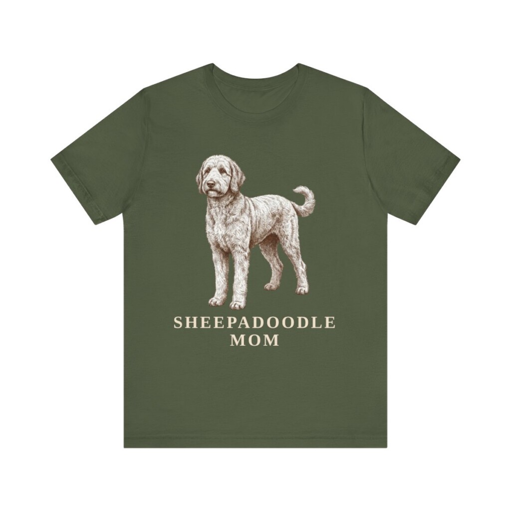 Sheepadoodle Mom Shirt, Vintage Dog Sketch Tee, Dog Mom Gift