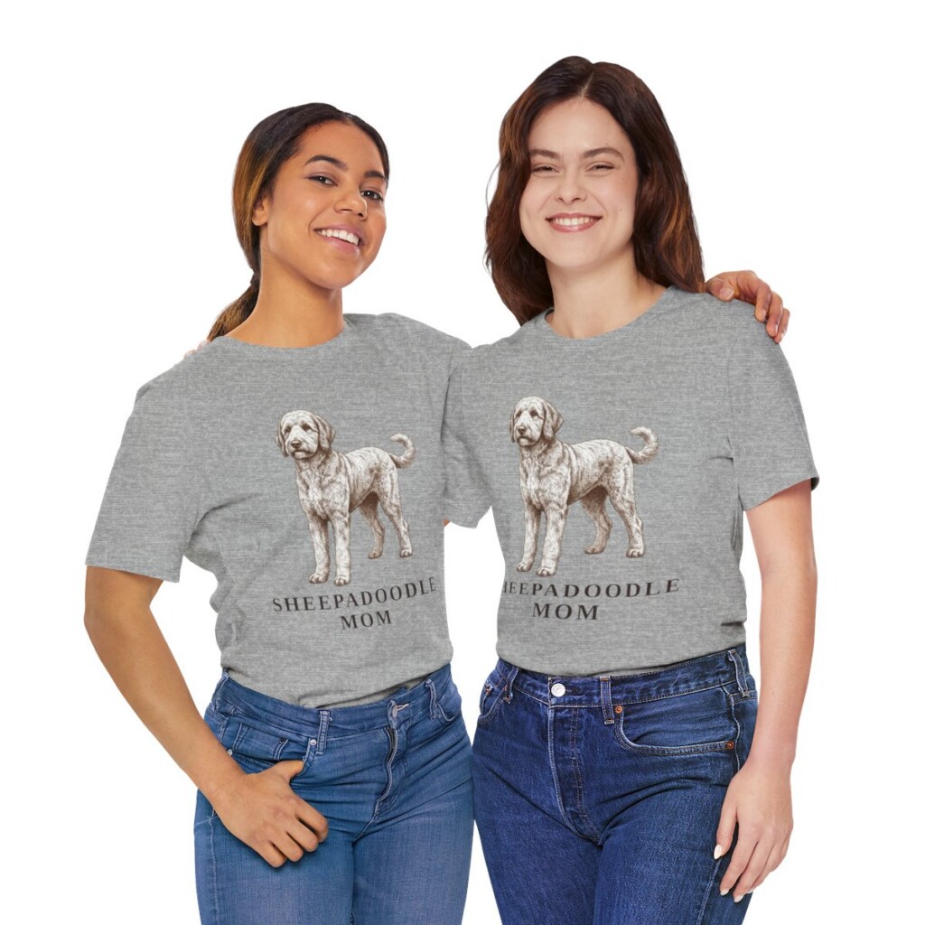 Sheepadoodle Mom Shirt, Vintage Dog Sketch Tee, Dog Mom Gift
