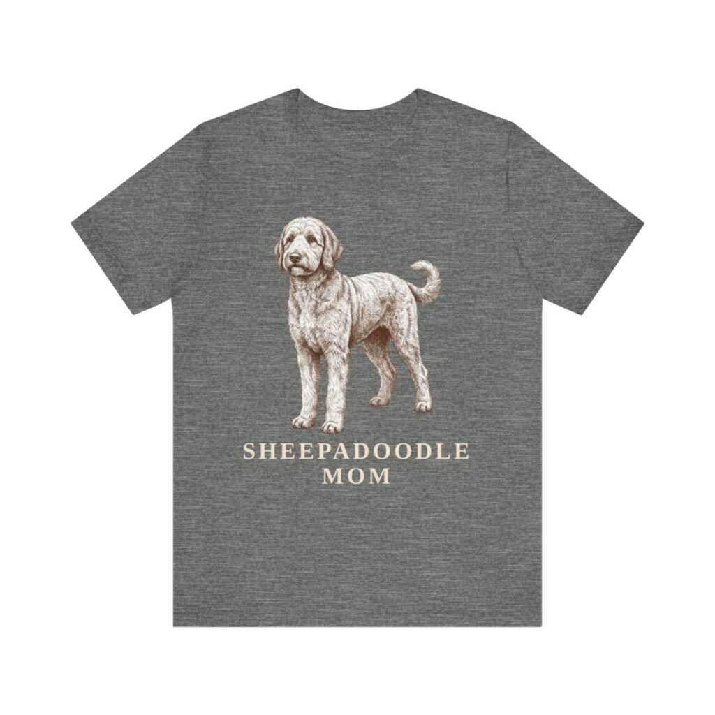 Sheepadoodle Mom Shirt, Vintage Dog Sketch Tee, Dog Mom Gift